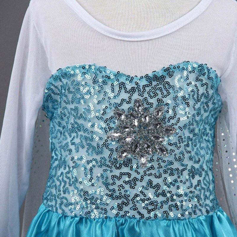 Baige ใหม่ Snow Frock Girls Dresses อุปกรณ์เสริมคอสเพลย์เครื่องแต่งกาย Elsa Dress Princess Party Dress