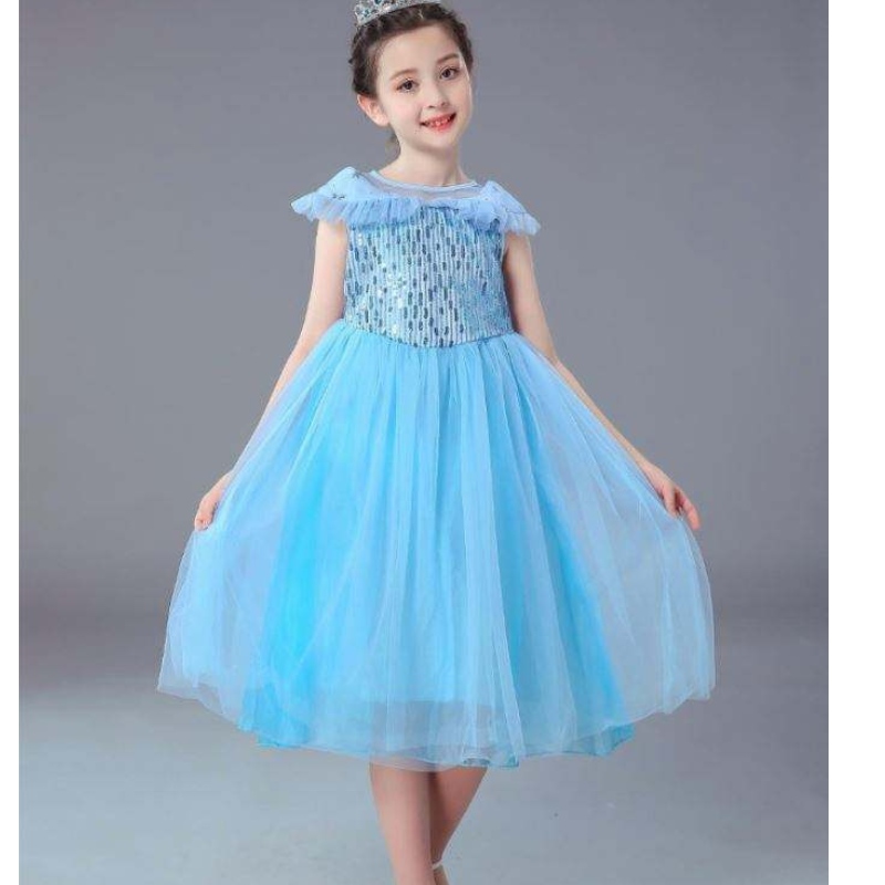 ขายส่งเด็กใหม่เสื้อผ้า Elsa Princess ชุดเด็กชุดเด็กผู้หญิง