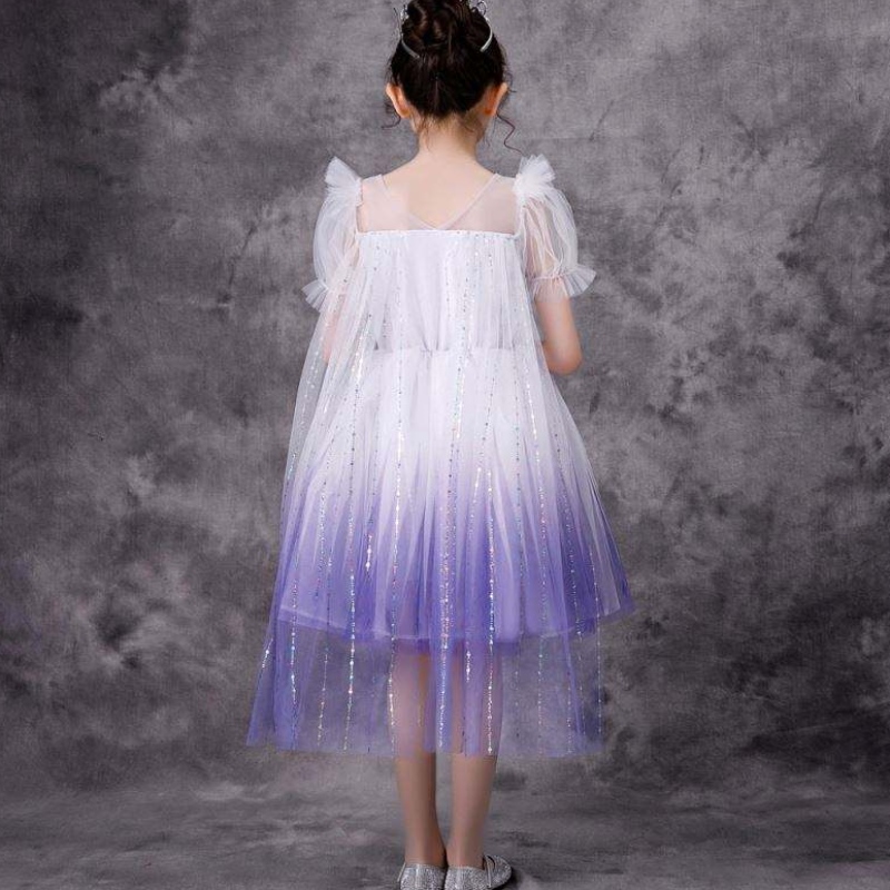 สาวใหม่ Elsa 2 Aisha White Dress Kids Princess Girls Halloween Princess Dress Tutu Summer Wedding Wedding งานวันเกิดปาร์ตี้