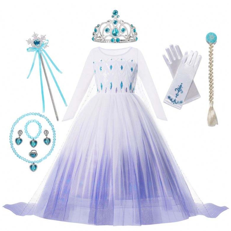 Anna Elsa Princess Costumes สำหรับเด็ก Halloween ปาร์ตี้คริสต์มาสคอสเพลย์ Snow Queen Dresses Girls Girls Snowflake Prom