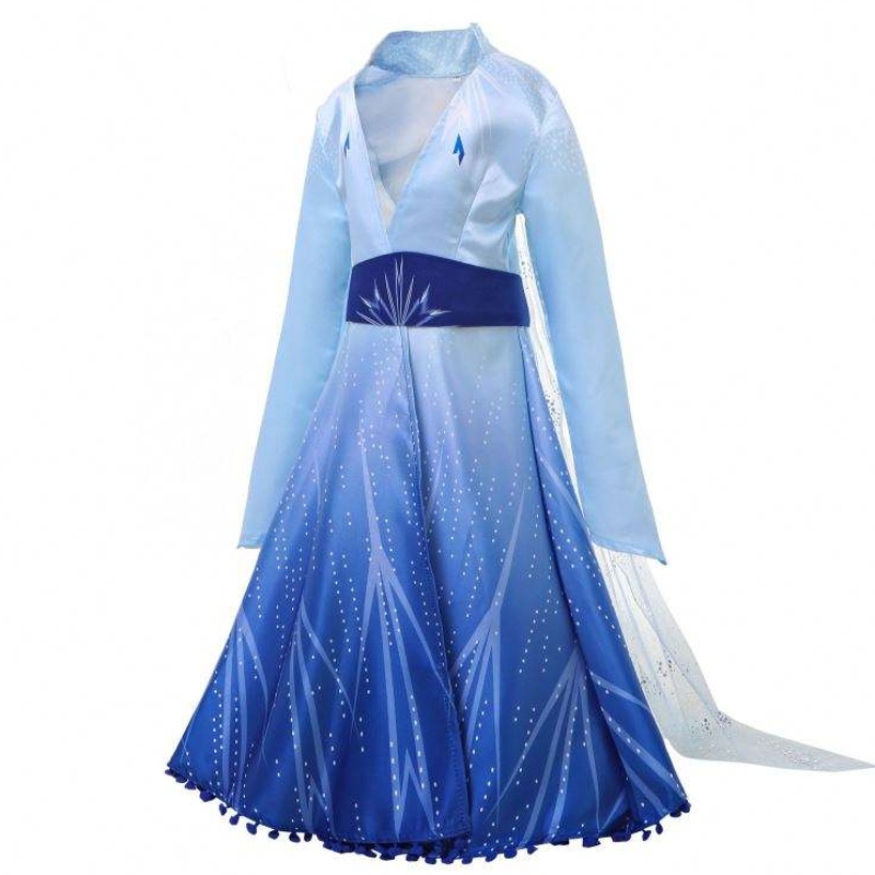 การมาถึงใหม่ Elsa Frozen Dress Princess Elsa เครื่องแต่งกายสำหรับสาว ๆ