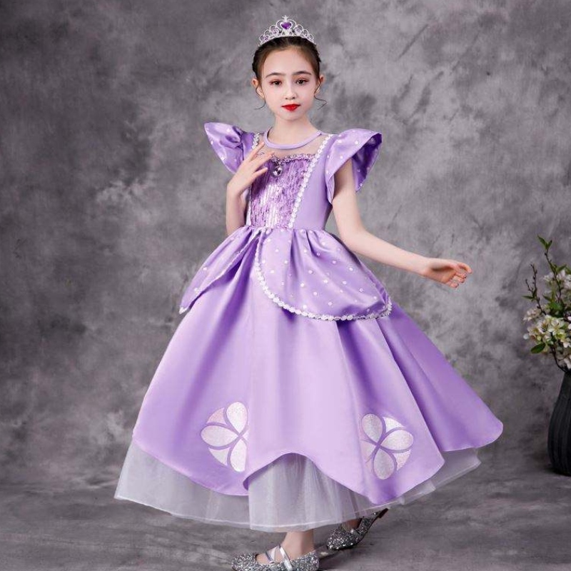 Baige Sofia Rapunzel Elsa Anna Belle Princess Dress TV หนังเครื่องแต่งกาย Sofiya Princess for Girl