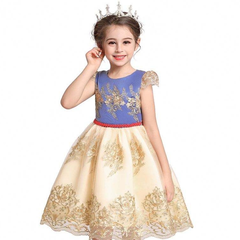 2020 เด็กใหม่ \\ s เสื้อผ้า maxi รั่วกลับสาวชุดลูกไม้ลูกไม้ชุดเจ้าหญิงชุด l5192