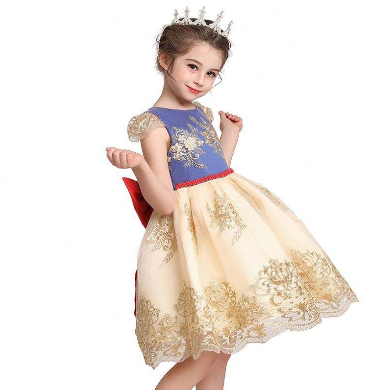 2020 เด็กใหม่ \\ s เสื้อผ้า maxi รั่วกลับสาวชุดลูกไม้ลูกไม้ชุดเจ้าหญิงชุด l5192