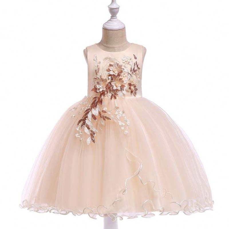 Baige Kids Garments White Flower Girl ชุดปาร์ตี้ปาร์ตี้สวมชุดราตรีสำหรับสาว ๆ L5060