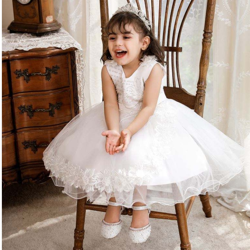 Baige สาวล่าสุดชุดเด็กเสื้อผ้า Tulle ชุดดอกไม้สำหรับสาวปาร์ตี้ชุดราตรี N2111