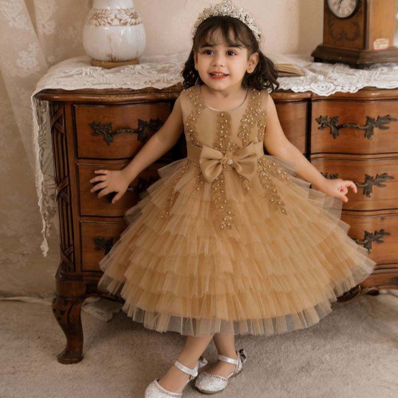 Baige เด็กคุณภาพสูงชุดวันเกิดชุดทารก Tutu Princess Flower Girl Gown N2118