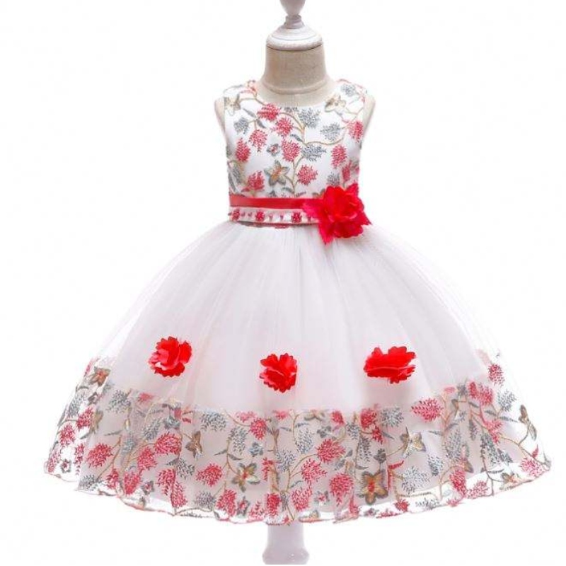 ผู้ขายที่ดีที่สุดสำหรับเด็กดอกไม้ปาร์ตี้เด็กสาวแฟนซี frock baby mini วันเกิดเสื้อผ้า l5045