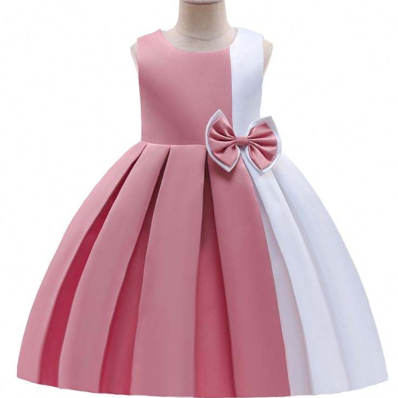 Baige Wholesale Girl Dress Girls Pink Summer แขนกุดชุดเด็กอายุ 3-10 ปี
