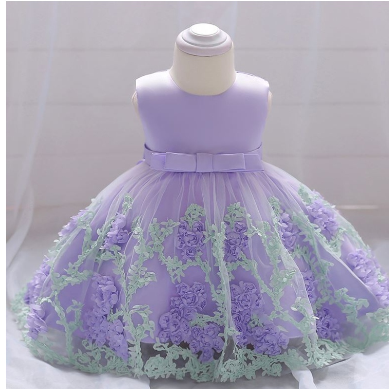 Baige Children Fashion Party Frock Kids Party สวมชุดสาวดอกไม้สำหรับเด็ก 0-2 ปี