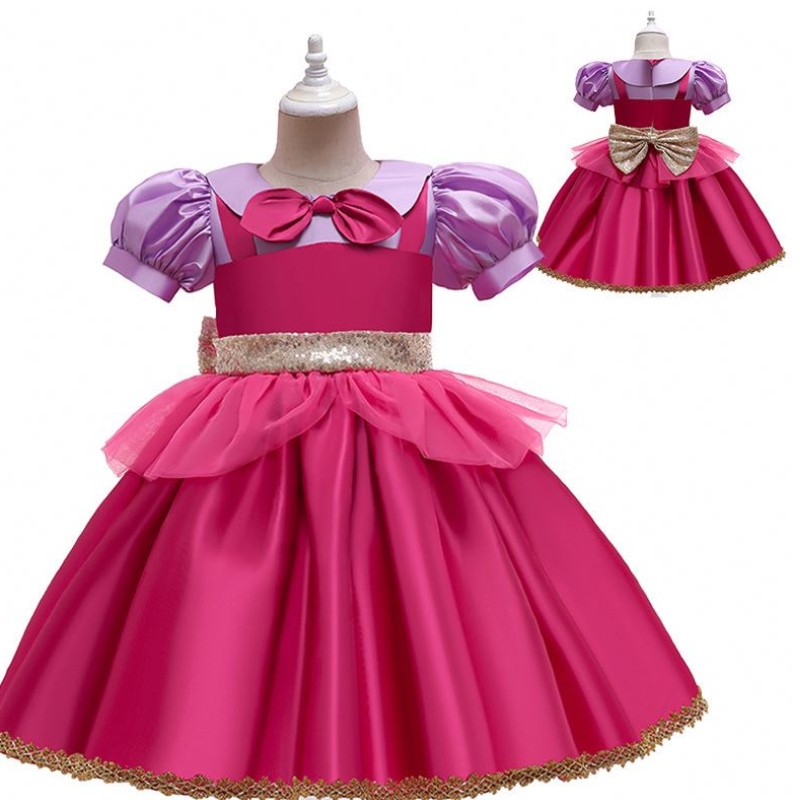 Baige Rose Red Riding Hood Costume Flower Girl Party Dress พร้อมแถบคาดศีรษะฟรี D0702