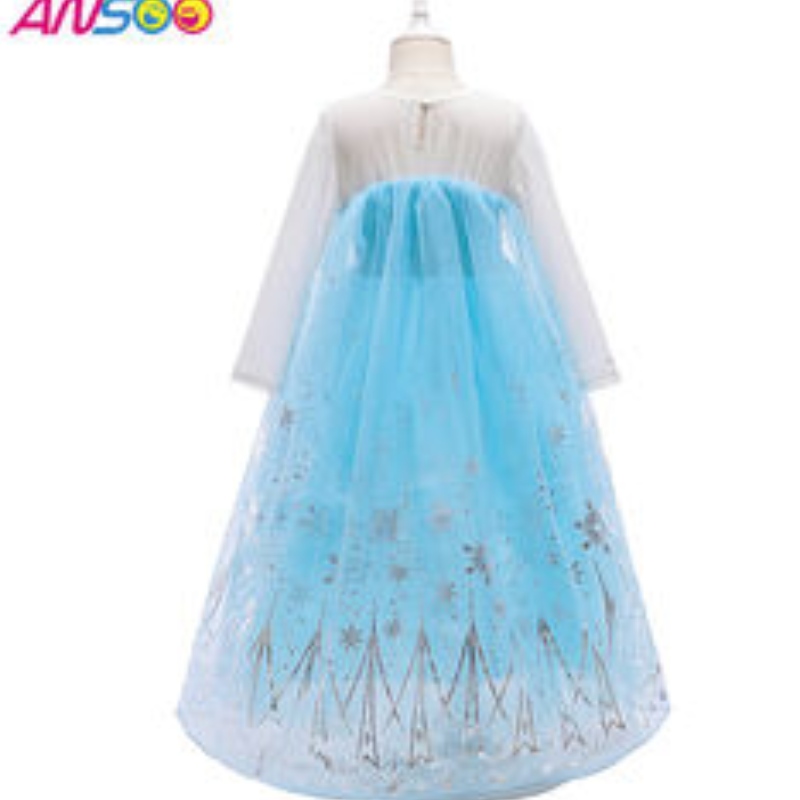 Ansoo 2022 Girls Elsa Princess Dress Tress สำหรับชุดวันเกิดแต่งตัวชุดคอสเพลย์ฮัลโลวีนแฟนซีแฟนซี