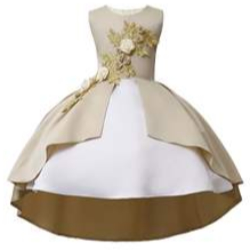 Ins Explosion Fancy Kids Party Dress Floral Baby Girl Ball Gown สำหรับงานแต่งงานวันเกิด