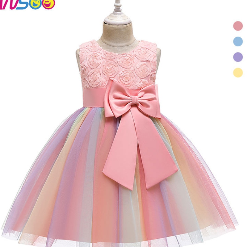 ชุด Ansoo สำหรับเด็กผู้หญิง Cartoon Vestidos Kids Tutu Dresses เด็กวัยหัดเดินฤดูร้อนแขนเสื้อเจ้าหญิงชุดสำหรับสาว ๆ