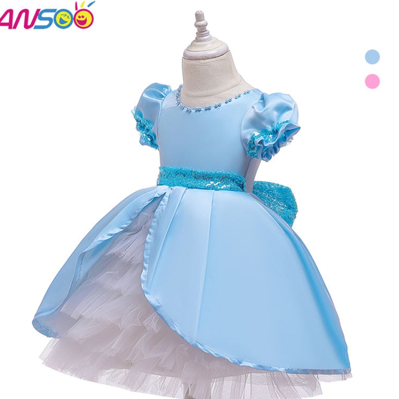 Ansoo แขนกุดเด็กเด็กผู้หญิง Puffy Blue Tutu Dress Baby Toddlers Infants ฤดูร้อนชุดบูติกชุดบูติกสำหรับสาว