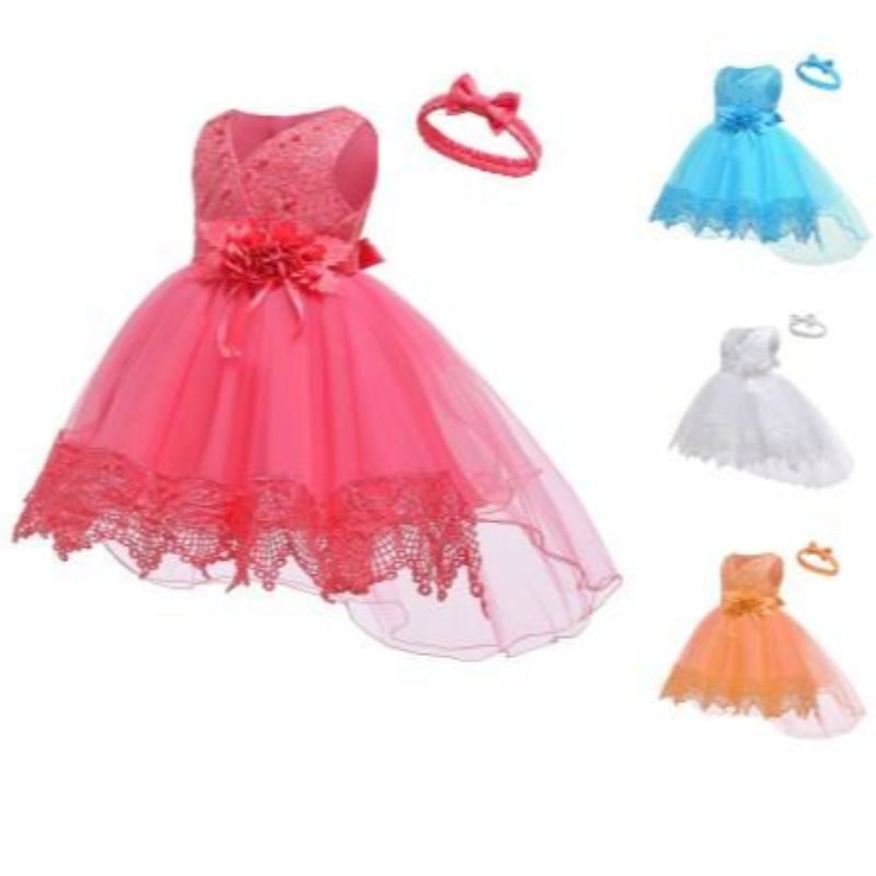 Hot Sale Girl Wedding Flower Kids เด็กเสื้อผ้าน่ารัก Tutu Girls \\ 'วันเกิดสั้น ๆ เด็กวัยหัดเดินสีแดงสำหรับ 6-24 เดือน