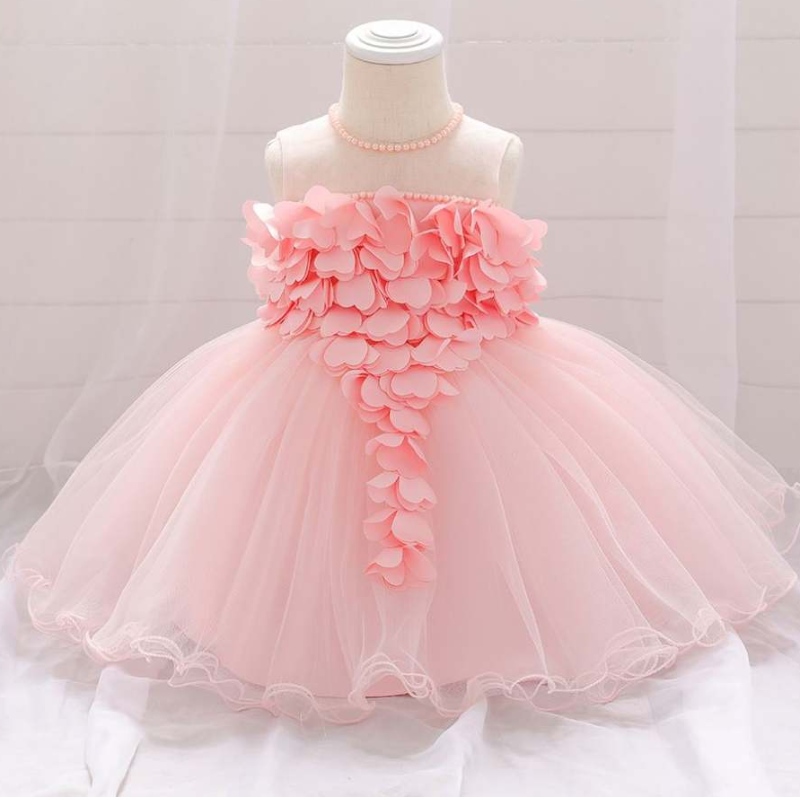 baige ทารกแรกเกิดเด็กผู้หญิงดอกไม้ชุดแต่งงาน tulle วันเกิดปาร์ตี้ประกวดชุดประกวด 0-2 ปี