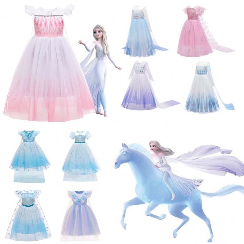 ราคาถูกเจ้าหญิงแอนนาเจ้าหญิง Elsa Snow Queen Girl Party Kids Kids Halloween Cosplay Costume BX1693/BX1697
