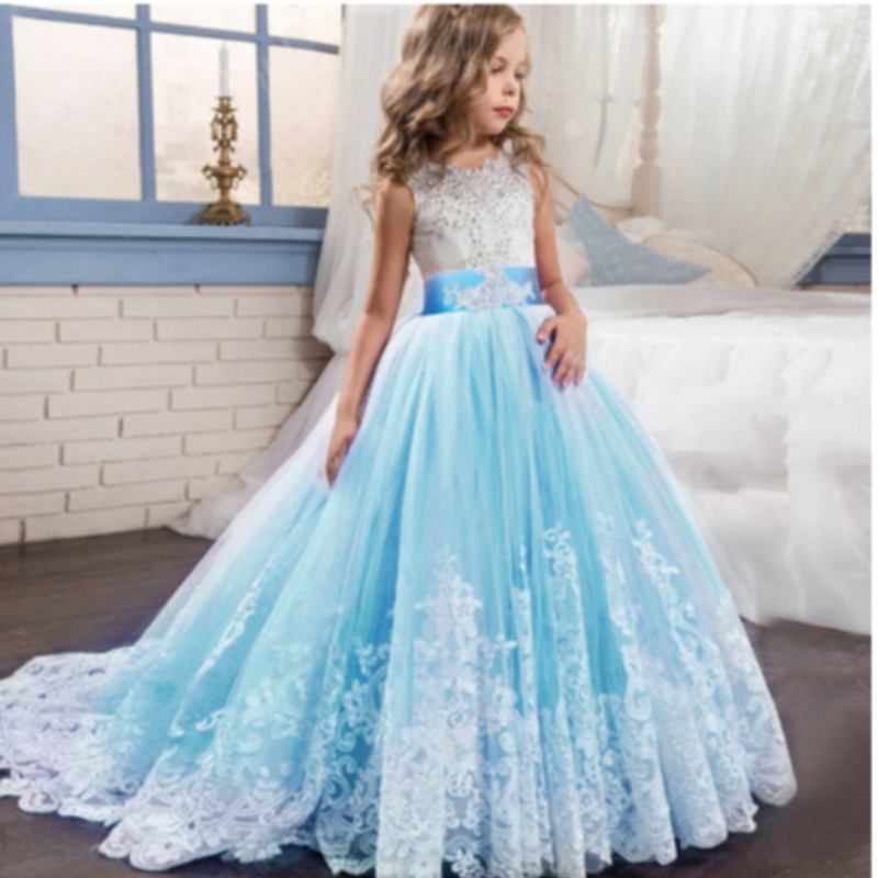 Baigeluxury Design Wholesale Kids จัดงานแต่งงาน Ball Gown แฟนซี Princess Prom Frock Girl Party LP-231