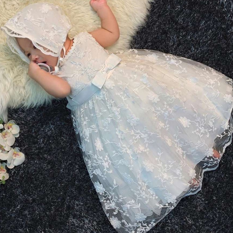 Baige New Party Girl Dress White Royal Design ชุดเด็กทารกแรกเกิด