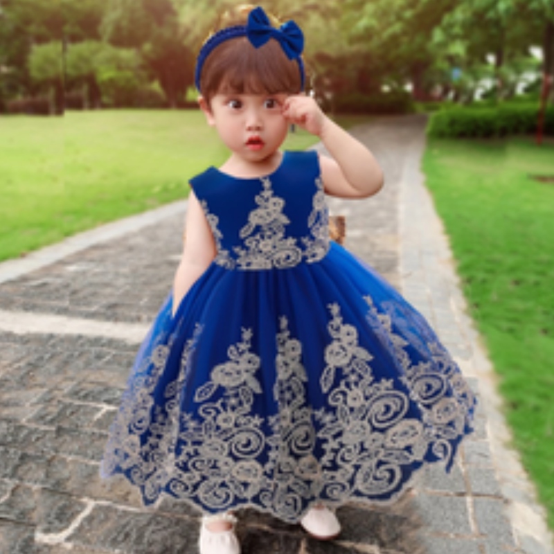 baige ลูกไม้ใหม่ Frock Kids Party สวมใส่ 0-6 ปีสาวดอกไม้วันเกิดปาร์ตี้บอลบอล