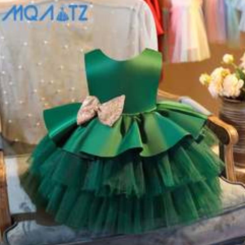 Baige เด็กใหม่ชุดปาร์ตี้ Frock Kids ชุดแต่งงานเสื้อผ้าแขนเสื้อ Midi Party Dress