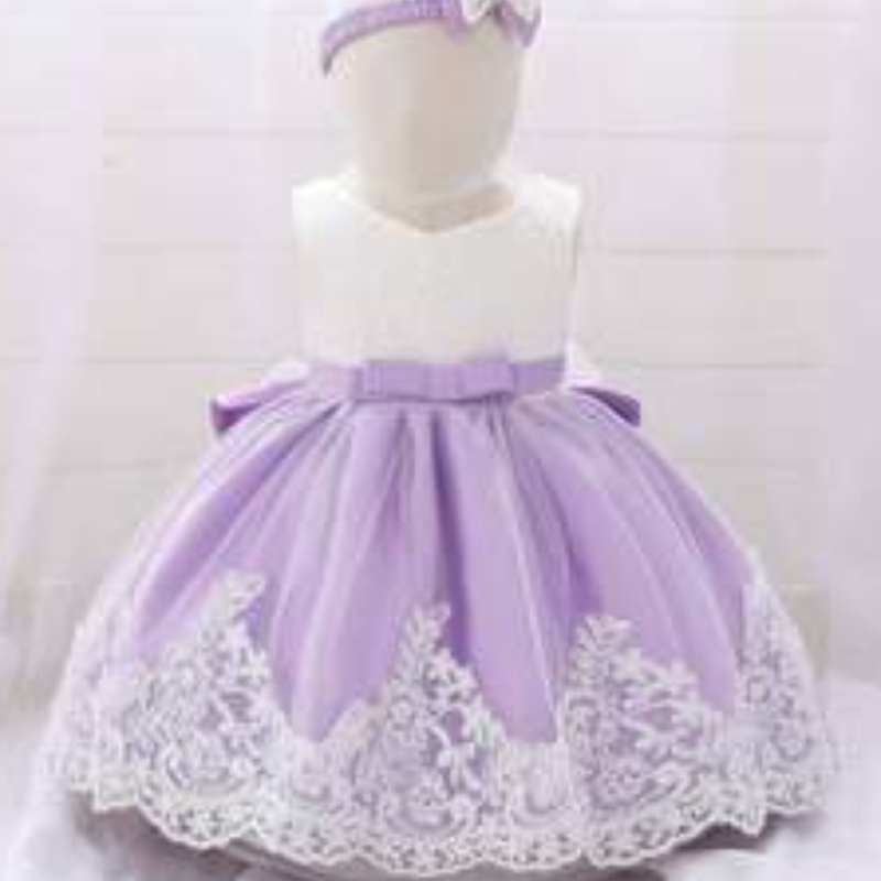 baige ขายส่งเด็กทารกแรกเกิดปาร์ตี้ชุดดอกไม้การจัดงานปาร์ตี้จัดงาน Frock Girls Princess Free Hairband