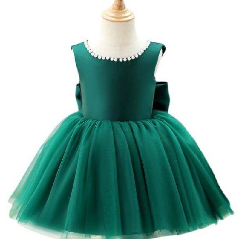 Baige Green Backless Girl Party Kids First Communion ชุดแต่งงาน Princess Ball Gown DZ007
