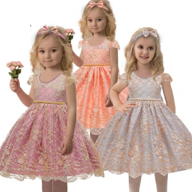 2021 Wholesale Baby Smoking Clothing Girl Frock Designs 0-6 ปีสาวบัพติศมาชุด 7933