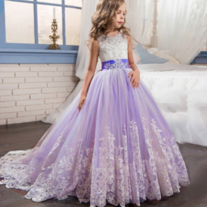 Baige Wholesale Kids Ball Ball Gown เจ้าหญิงสุดหรูชุดปาร์ตี้ชุดวันเกิดแฟนซีชุดวันเกิดชุดพรหม