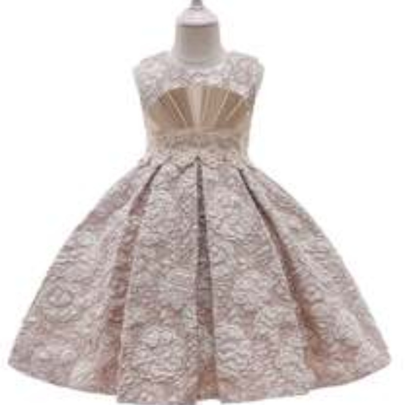 AIGE ใหม่แฟชั่น Stylejacquard Frocks เด็กสาวดอกไม้สาวอายุ 3-12 ปีชุดเด็กผู้หญิง L5253