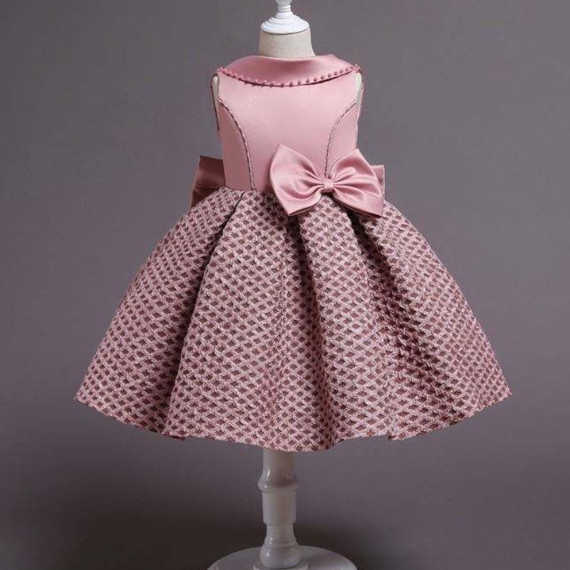 Baige Flower Girls Dresses Satin Design Kids 3 ถึง 10 ปีเด็ก ๆ การแสดง DS001