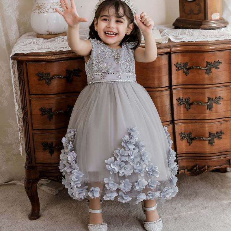 Baige Summer Floral Children Baby Girl Dresses Party Princess Wedding 1 ปีชุดวันเกิดสำหรับทารก N2103