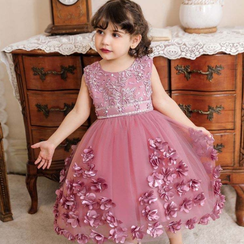 Baige Summer Floral Children Baby Girl Dresses Party Princess Wedding 1 ปีชุดวันเกิดสำหรับทารก N2103