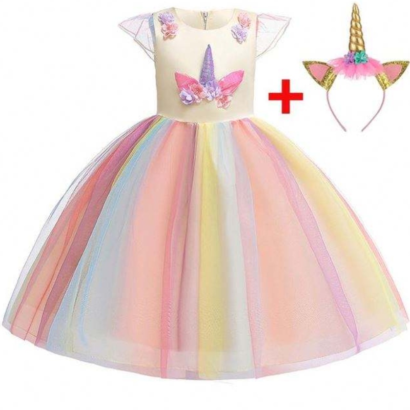 baige ruffles unicorn baby dress kids kids ชุดสวย ๆ ชุดเด็ก Smocked เสื้อผ้าเด็กดีเจ 003