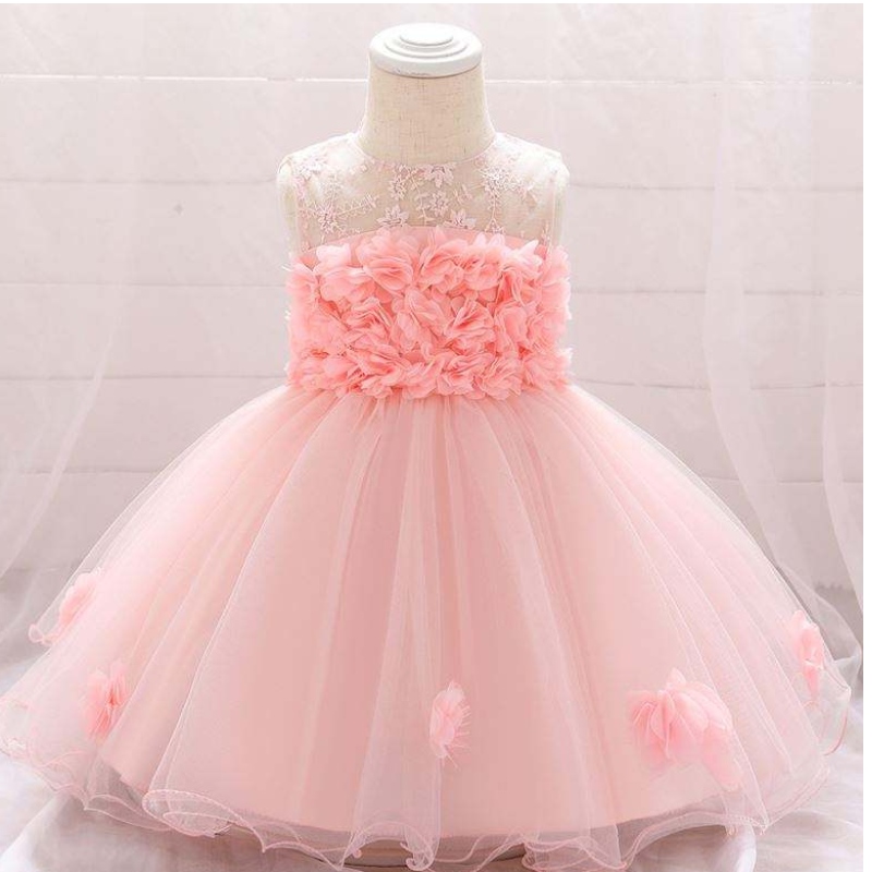 Baige New Frock Designs Girls \\ 'เสื้อผ้าเด็กแรกเกิดปาร์ตี้เด็กสวมชุดบัพติศมา L1920xz
