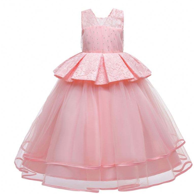 Baige Elegant Kids Long Dress Girls Prom Long Frock ชุดราตรีชุดหรูหรา LP-275