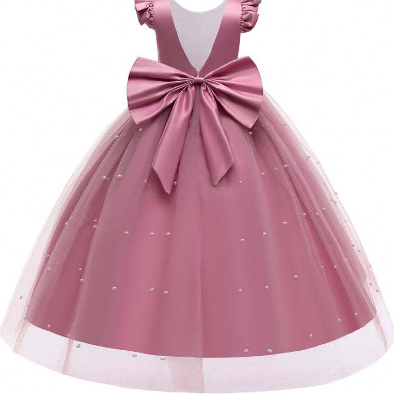 Baige Wholesale Beading Long Bridesmaid Dress Kid Kids Party สวมชุดเด็กปาร์ตี้ยามเย็นเสื้อผ้าเด็กเสื้อผ้าเด็ก