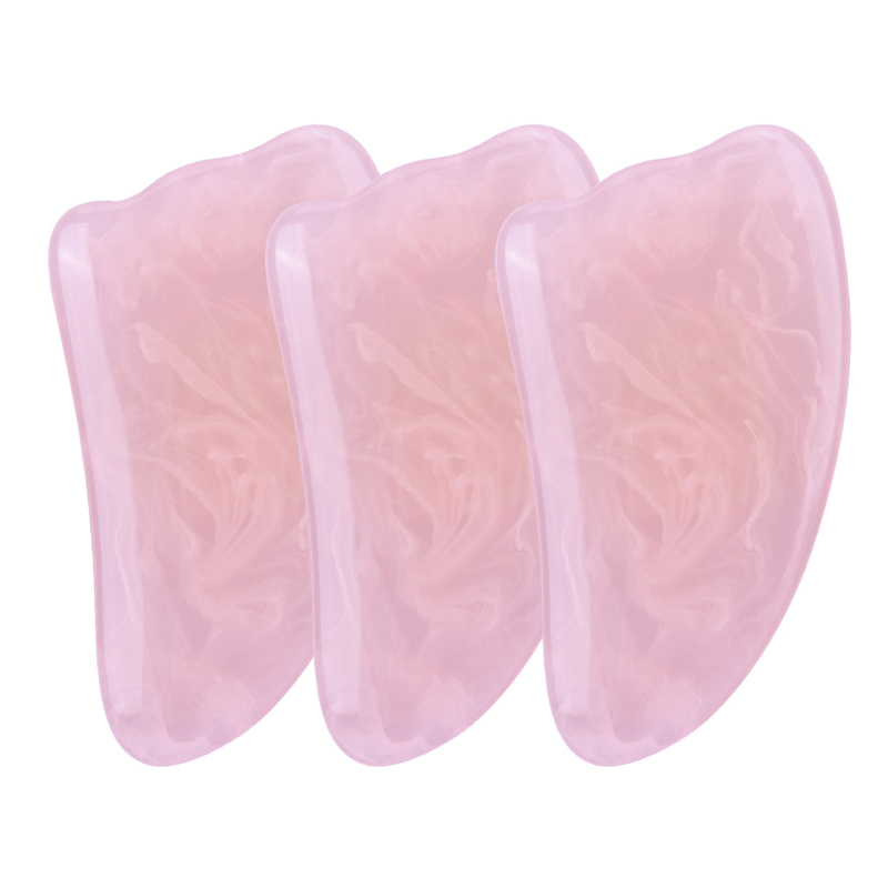 คุณภาพคุณภาพสูง Rose Quartz Scraping Board สีเขียวสีชมพู Jade Blackbian Crystal Facial Guasha Scrapping Board Jade Stone