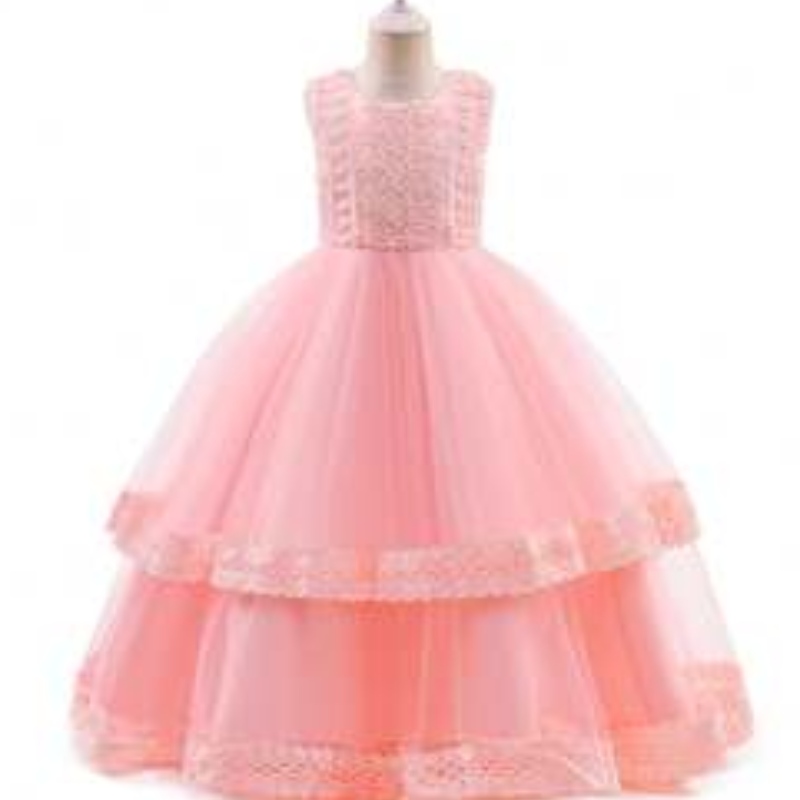 Baige Long Elegant เด็กชุดแต่งงานวัยรุ่นชุดเด็กชุดราตรีปาร์ตี้สวมใส่อายุ 3-15 ปี