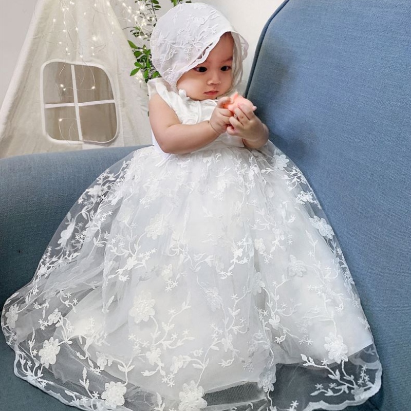Baige New Party Girl Dress White Design ชุดแรกเกิดของทารก Christening B-8873
