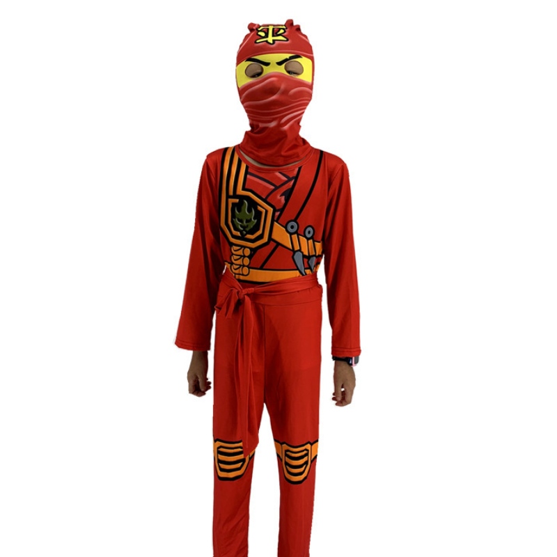 Ninja Le Cosplay Go Anime บทบาทการเล่นเครื่องแต่งกายเด็กชายและเด็กหญิง Jumpsuit Halloween Christmas Party