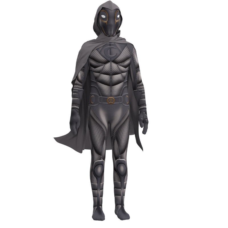 Moon Knight Costume Marc Spector Black Superhero Movie ชุดคอสเพลย์ชุดจั๊มสูทสำหรับเด็กและผู้ชายฮัลโลวีน