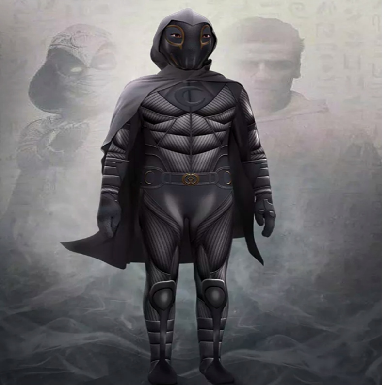 Moon Knight Costume Marc Spector Black Superhero Movie ชุดคอสเพลย์ชุดจั๊มสูทสำหรับเด็กและผู้ชายฮัลโลวีน