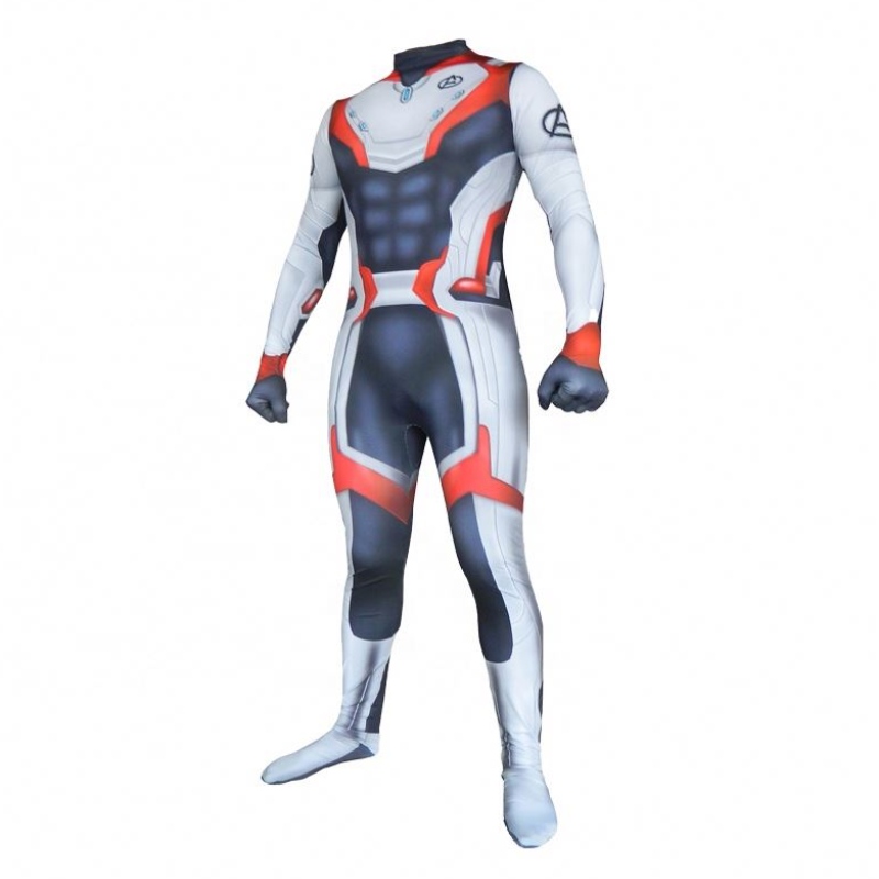 Ecoparty รูปแบบใหม่ Avenger 4 Endgame Quantum Realm Cool Superhero Cosplay Zentai Bodysuit Jumpsuits สำหรับผู้ชายชุดผู้ใหญ่