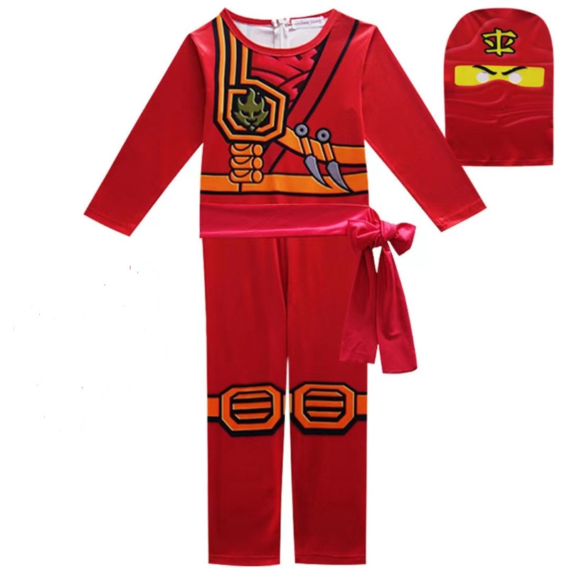 Hot Selling Halloween Children Fancy Party Dress Up Ninja Go เครื่องแต่งกายสำหรับเด็กนินจาคอสเพลย์ชุดหน้ากากชุดหน้ากาก