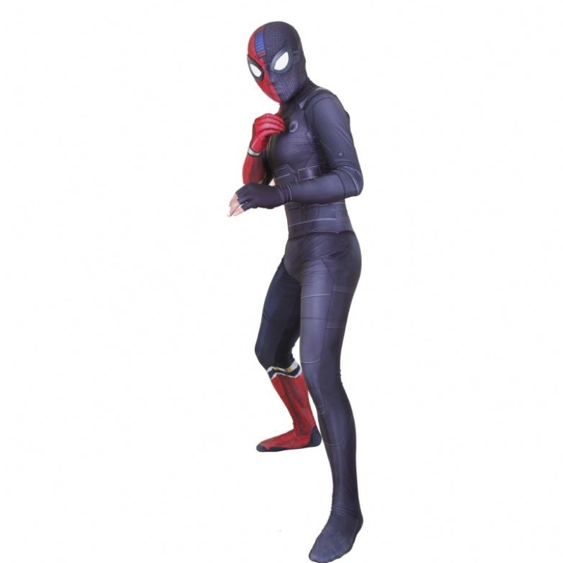 Spandex Stealth Seamed Superhero ที่น่าตื่นตาตื่นใจ Spider Man Jumpsuit Halloween Cosplay Sets Spider Man เครื่องแต่งกายสำหรับผู้ชาย&kids
