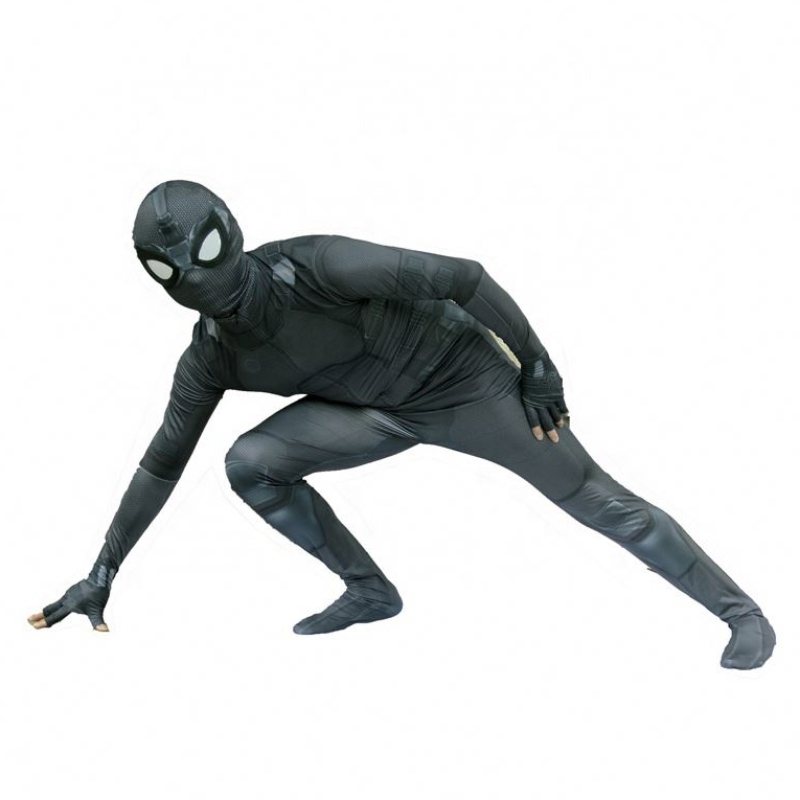 ชุดใหม่สไตล์สีดำซูเปอร์ฮีโร่ Zentai สำหรับ Halloween TV&movie คอสเพลย์ Black Spider Man เครื่องแต่งกายพร้อมหน้ากากใบหน้าสำหรับเด็ก&adults
