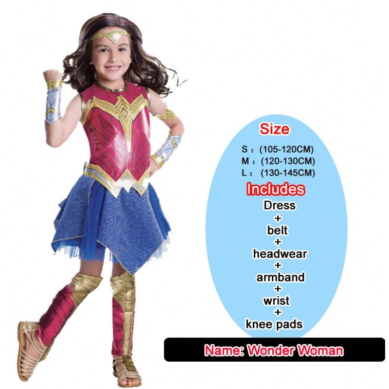 Baige Girls Wonder Woman เครื่องแต่งกาย Halloween Set Princess Party Dress Ladybug Kids Costume