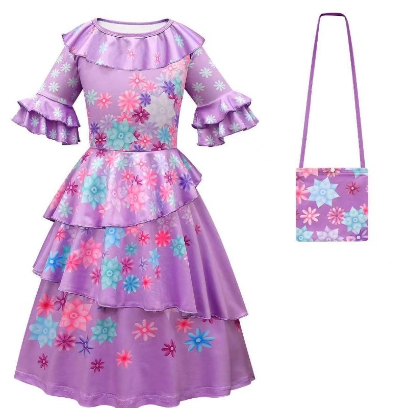 Encanto Madrigal คอสเพลย์ชุดสาวชุดแฟนซีสำหรับ Carnival Halloween Princess Dress Glasses Earrings Mirabel เครื่องแต่งกาย